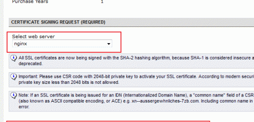 Namecheap SSL填写证书请求